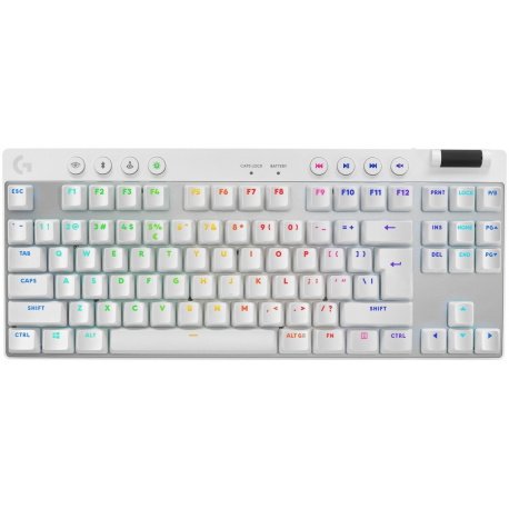 Logitech G PRO X TKL - Keyboard - gaming - backlit - Bluetooth, 2.4 GHz - QWERTY - US International - key switch: Tactile - white - 0