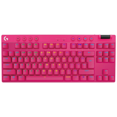 Logitech G PRO X TKL - Keyboard - backlit - Bluetooth, 2.4 GHz - QWERTY - US International - key switch: Tactile - pink - 0