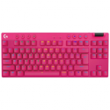 Logitech G PRO X TKL - Keyboard - backlit - Bluetooth, 2.4 GHz - QWERTY - US International - key switch: Tactile - pink