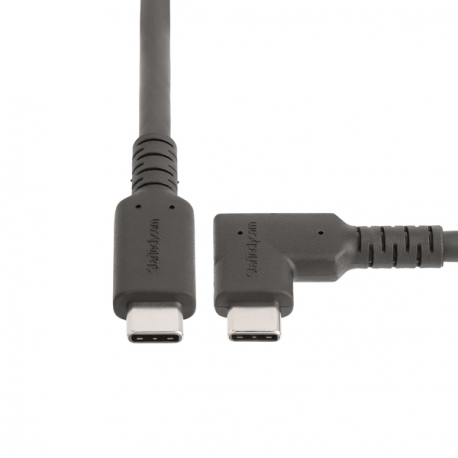 StarTech.com 6ft (2m) Rugged Right Angle USB-C Cable, USB 3.2 Gen 1 (5 Gbps), USB C to C Data Transfer Cable, 4K 60Hz DP Alt Mode, 100W Power Delivery - 90 Degree USB-C Cable (RUSB315CC2MBR) - USB cable - 24 pin USB-C (M) straight to 24 pin USB-C (M) right-angled - USB 3.2 Gen 1 - 2 m - 4K60Hz support, rugged - black - 1