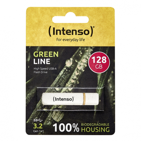 Intenso Green Line - USB flash drive - 128 GB - USB 3.2 Gen 1 - brown, beige - 4