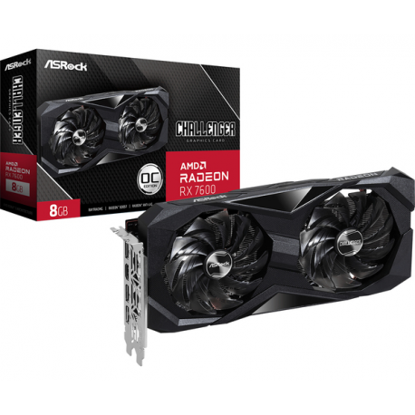 ASRock Challenger Radeon RX 7600 8GB OC - Graphics card - Radeon RX 7600 - 8 GB GDDR6 - PCIe 4.0 x8 - HDMI, 3 x DisplayPort - box - 0