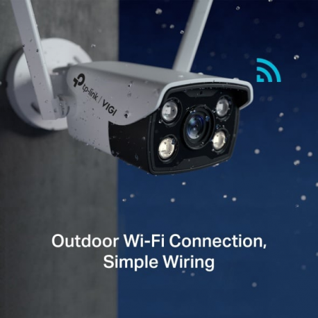 TP-Link VIGI C340-W V1 - Network surveillance camera - bullet - outdoor - weatherproof - colour (Day&Night) - 2560 x 1440 - M12 mount - fixed focal - audio - wireless - Wi-Fi - LAN 10 / 100 - H.264, H.265, H.265+, H.264+ - DC 12 V - 4