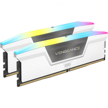 CORSAIR Vengeance RGB - DDR5 - kit - 64 GB: 2 x 32 GB - DIMM 288-pin - 6000 MHz / PC5-48000 - CL30 - 1.4 V - unbuffered - on-die ECC - white - 0