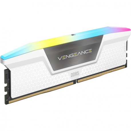 CORSAIR Vengeance RGB - DDR5 - kit - 64 GB: 2 x 32 GB - DIMM 288-pin - 6000 MHz / PC5-48000 - CL30 - 1.4 V - unbuffered - on-die ECC - white - 7