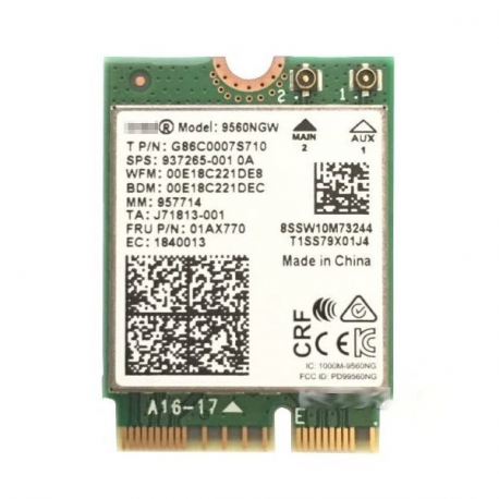 Intel Wireless-AC 9560 - Network adapter - M.2 2230 - Wi-Fi 5, Bluetooth 5.0 - 1