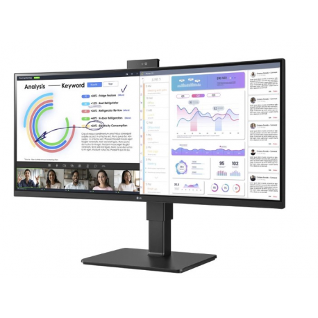 LG UltraWide 34BQ77QC-B - LED monitor - curved - 34" - 3440 x 1440 UWQHD @ 60 Hz - IPS - 300 cd / m² - 1000:1 - HDR10 - 5 ms - 2xHDMI, DisplayPort, USB-C - speakers - black - 1