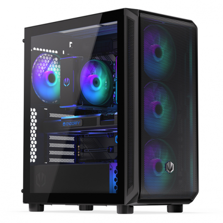 Endorfy Arx 500 ARGB - PC case - ATX - windowed side panel (tempered glass) - no power supply - black - USB / Audio - 2