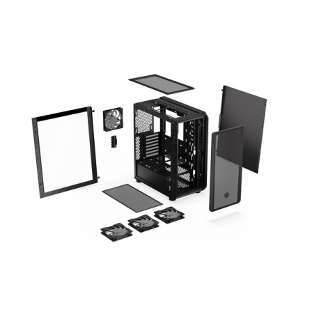 Endorfy Arx 500 ARGB - PC case - ATX - windowed side panel (tempered glass) - no power supply - black - USB / Audio - 31