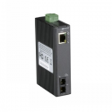 Black Box Hardened Mini Industrial - Fibre media converter - 100Mb LAN - 10Base-T, 1000Base-FX, 100Base-TX - SC single-mode / RJ-45 - up to 20 km