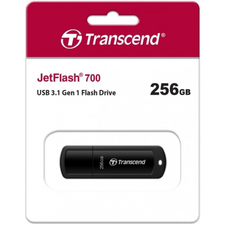 Transcend JetFlash 700 - USB flash drive - 256 GB - USB 3.1 Gen 1 - black - 1