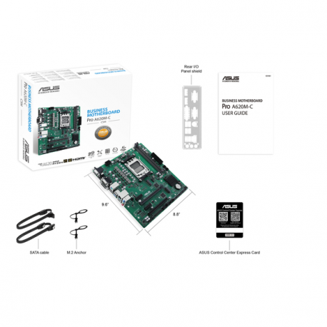 ASUS Pro A620M-C-CSM - Motherboard - micro ATX - Socket AM5 - AMD B650 Chipset - USB 3.2 Gen 1, USB 3.2 Gen 2, USB-C 3.2 Gen2 - Gigabit LAN - onboard graphics (CPU required) - HD Audio (8-channel) - 2