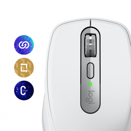Logitech MX Anywhere 3S - Mouse - optical - 6 buttons - wireless - Bluetooth - Logitech Logi Bolt USB receiver - pale grey - 9