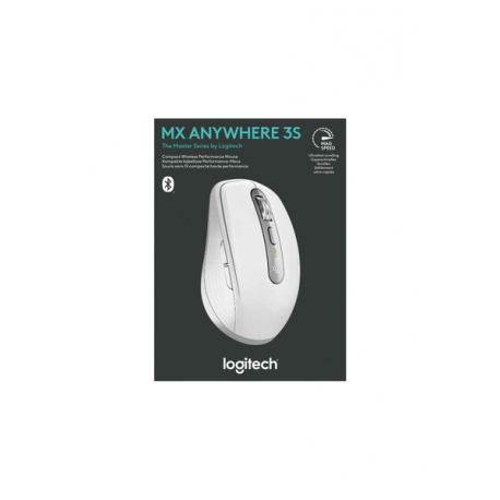 Logitech MX Anywhere 3S - Mouse - optical - 6 buttons - wireless - Bluetooth - Logitech Logi Bolt USB receiver - pale grey - 14