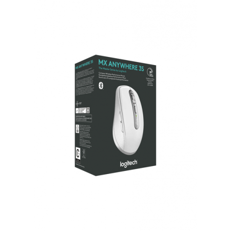 Logitech MX Anywhere 3S - Mouse - optical - 6 buttons - wireless - Bluetooth - Logitech Logi Bolt USB receiver - pale grey - 16
