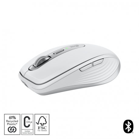 Logitech MX Anywhere 3S - Mouse - optical - 6 buttons - wireless - Bluetooth - Logitech Logi Bolt USB receiver - pale grey - 17