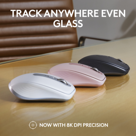 Logitech MX Anywhere 3S - Mouse - optical - 6 buttons - wireless - Bluetooth - Logitech Logi Bolt USB receiver - graphite - 7