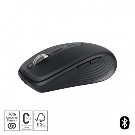 Logitech MX Anywhere 3S - Mouse - optical - 6 buttons - wireless - Bluetooth - Logitech Logi Bolt USB receiver - graphite - 12