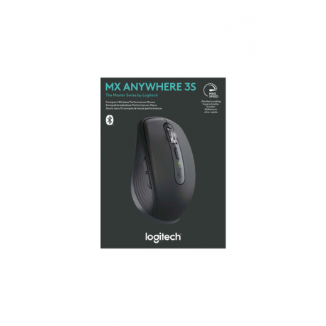 Logitech MX Anywhere 3S - Mouse - optical - 6 buttons - wireless - Bluetooth - Logitech Logi Bolt USB receiver - graphite - 19