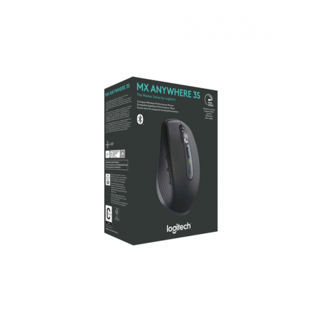 Logitech MX Anywhere 3S - Mouse - optical - 6 buttons - wireless - Bluetooth - Logitech Logi Bolt USB receiver - graphite - 32