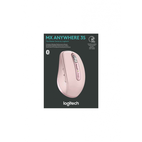 Logitech MX Anywhere 3S - Mouse - optical - 6 buttons - wireless - Bluetooth - Logitech Logi Bolt USB receiver - rose - 12