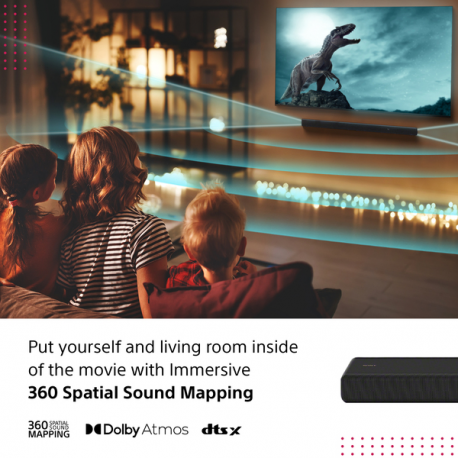 Sony HT-A3000 - Sound bar - 3.1-channel - wireless - Wi-Fi, Bluetooth - 1