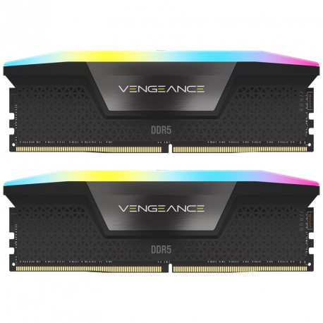 CORSAIR Vengeance RGB - DDR5 - kit - 64 GB: 2 x 32 GB - DIMM 288-pin - 6000 MHz / PC5-48000 - CL30 - 1.4 V - unbuffered - black - 2