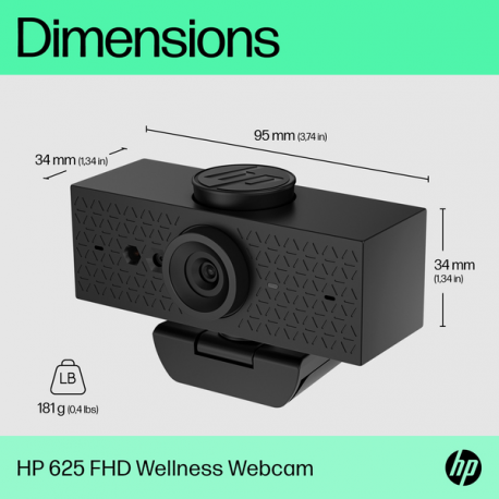 HP 625 - Webcam - tilt - colour - 4 MP - 1920 x 1080 - audio - USB 3.0 - 19