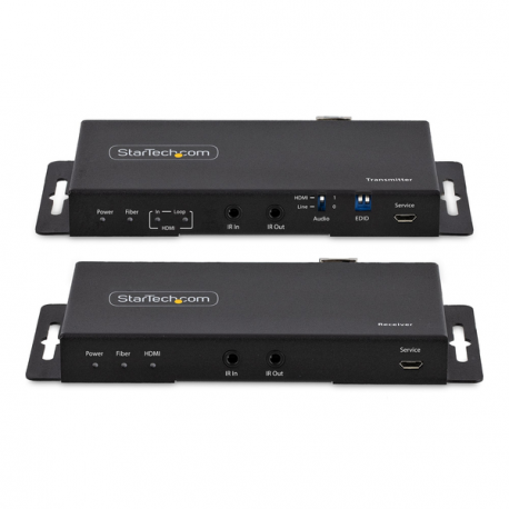 StarTech.com 4K HDMI over Fiber Extender Kit, 4K 60Hz up to 3300ft / 1km (Single Mode) or 1000ft / 300m (Multimode) LC Fiber Optic, HDR / HDCP, Audio / RS232 / IR Extender, HDMI Video Extender - Transmitter and Receiver Kit (ST121HD20FXA2) - Video / audio / infrared / network extender - HDMI - over fibre optic - fibre optic - up to 1 km - 4