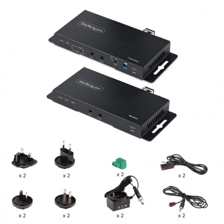 StarTech.com 4K HDMI over Fiber Extender Kit, 4K 60Hz up to 3300ft / 1km (Single Mode) or 1000ft / 300m (Multimode) LC Fiber Optic, HDR / HDCP, Audio / RS232 / IR Extender, HDMI Video Extender - Transmitter and Receiver Kit (ST121HD20FXA2) - Video / audio / infrared / network extender - HDMI - over fibre optic - fibre optic - up to 1 km - 8