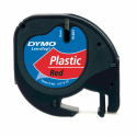 DYMO LetraTAG - Plastic - black on red - Roll (1.2 cm x 4 m) 1 cassette(s) tape - for LetraTag LT-100H, LT-100T