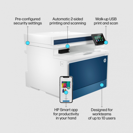 HP Color LaserJet Pro MFP 4302fdn - Multifunction printer - colour - laser - Legal (216 x 356 mm) (original) - A4 / Legal (media) - up to 35 ppm (copying) - up to 35 ppm (printing) - 300 sheets - 33.6 Kbps - USB 2.0, Gigabit LAN - 5