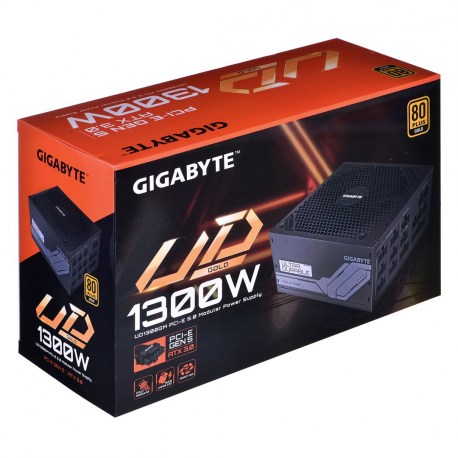Gigabyte UD1300GM PG5 - Power supply (internal) - ATX12V 3.0 / EPS12V - 80 PLUS Gold - AC 100-240 V - 1300 Watt - active PFC - 1