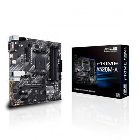 ASUS PRIME A520M-A II / CSM - Motherboard - micro ATX - Socket AM4 - AMD A520 Chipset - USB 3.2 Gen 1 - Gigabit LAN - onboard graphics (CPU required) - HD Audio (8-channel) - 2