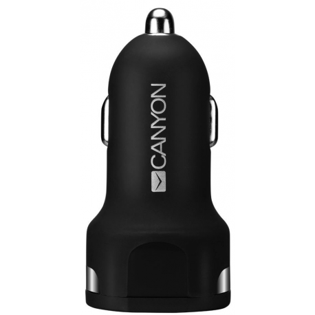 Canyon C-04 - Car power adapter - 2.4 A - 2 output connectors (USB) - black - 1