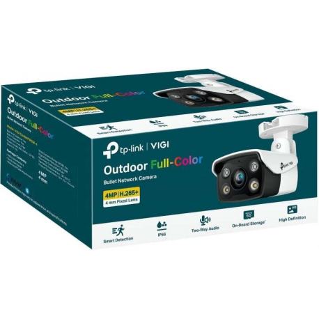TP-Link VIGI C340 V1 - Network surveillance camera - bullet - outdoor - weatherproof - colour (Day&Night) - 2560 x 1440 - M12 mount - fixed focal - audio - LAN 10 / 100 - H.264, H.265, H.265+, H.264+ - DC 12 V - 3