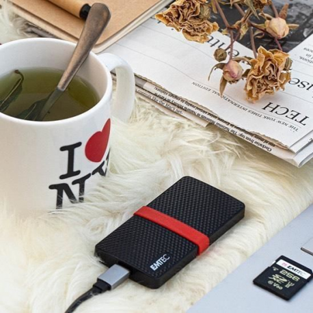 EMTEC SSD Power Plus X200 - SSD - 512 GB - external (portable) - USB 3.1 Gen 1 (USB-C connector) - 1