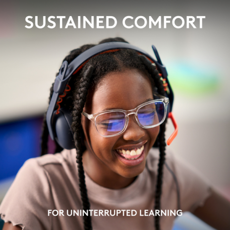 Logitech Zone Learn Over-Ear Wired Headset for Learners, USB-A - Headphones with mic - on-ear - replacement - wired - USB-C - 3