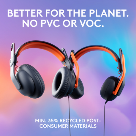 Logitech Zone Learn Over-Ear Wired Headset for Learners, USB-A - Headphones with mic - on-ear - replacement - wired - USB-C - 6