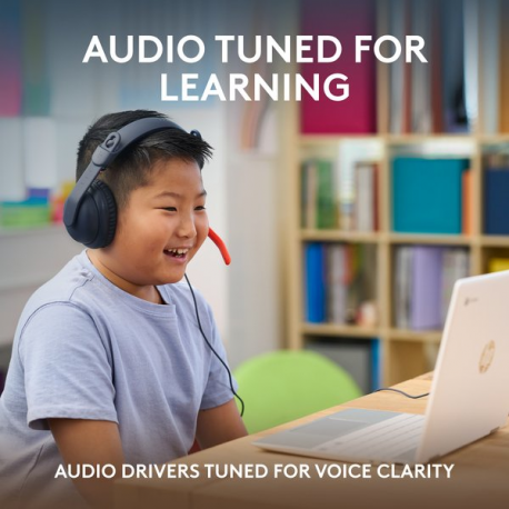 Logitech Zone Learn Over-Ear Wired Headset for Learners, 3.5mm AUX - Headphones with mic - over ear - wired - 3.5 mm jack - 11