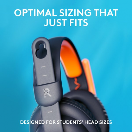 Logitech Zone Learn Over-Ear Wired Headset for Learners, 3.5mm AUX - Headphones with mic - over ear - wired - 3.5 mm jack - 13