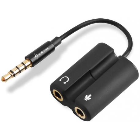 Sharkoon - Audio adaptor - 4-pole mini jack male to stereo mini jack female - 0