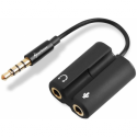 Sharkoon - Audio adaptor - 4-pole mini jack male to stereo mini jack female