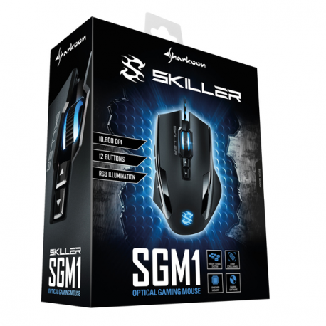 Sharkoon SKILLER SGM1 - Mouse - optical - 12 buttons - wired - 3