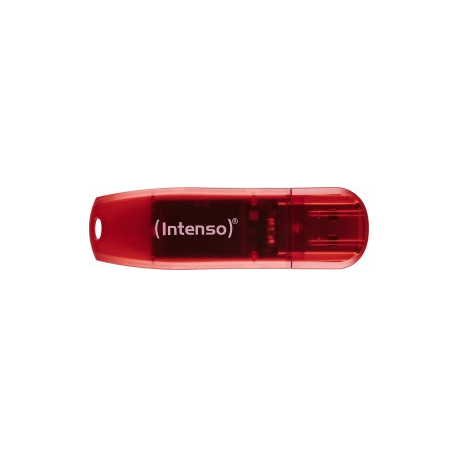 Intenso Rainbow Line - USB flash drive - 128 GB - USB 2.0 - transparent red - 0