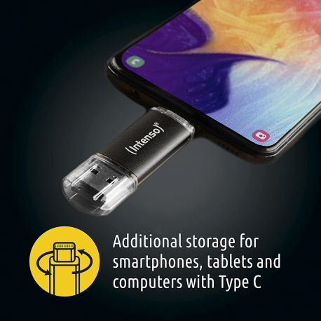 Intenso Twist Line - USB flash drive - 128 GB - USB 3.2 Gen 1  /  USB-C - anthracite - 4