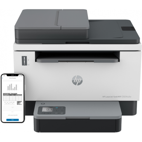HP LaserJet Tank MFP 2604sdw - Multifunction printer - B / W - laser - refillable - 216 x 297 mm (original) - A4 / Legal (media) - up to 14 ppm (copying) - up to 22 ppm (printing) - 250 sheets - USB 2.0, LAN, Wi-Fi(n), Bluetooth - 13