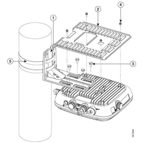 Cisco - Wireless access point mounting kit (horizontal) - pole mountable, wall mountable - for Catalyst 9124AXI - 0