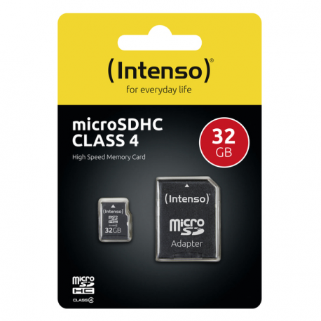 Intenso - Flash memory card (microSDHC to SD adapter included) - 32 GB - Class 4 - microSDHC - 2