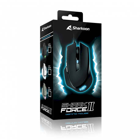 Sharkoon SHARK Force II - Mouse - optical - 6 buttons - wired - USB - black - 0